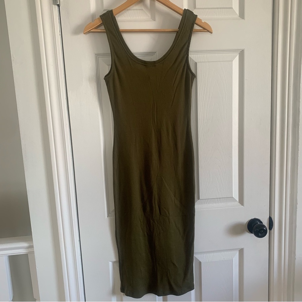 Olive Green Sleeveless Dress